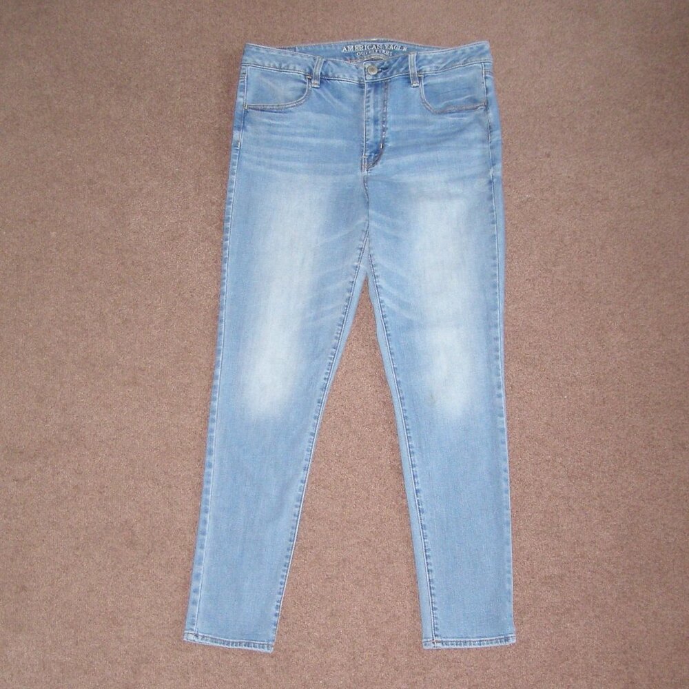 👖 size 12 American Eagle High Rise Skinny Jeans Women's blue Jeggings